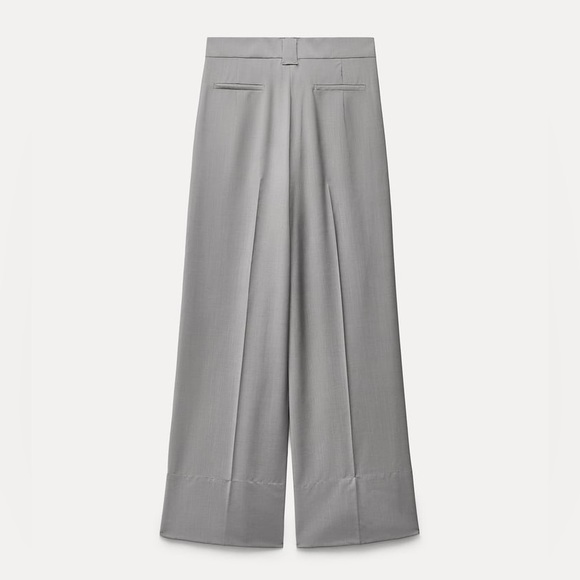ZW COLLECTION ASYMMETRIC WAIST WOOL PANTS - Picture 3 of 11